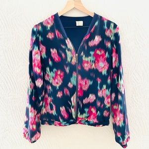 JAPNA Large Zip Multicolor Navy Lightweight Jacket